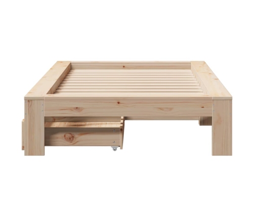 Estructura de cama sin colchón madera maciza de pino 100x200 cm