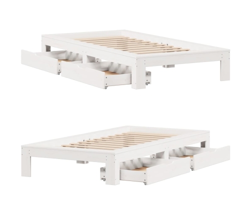 Estructura cama sin colchón madera maciza pino blanca 100x200cm