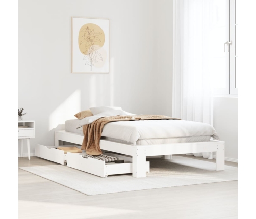 Estructura cama sin colchón madera maciza pino blanca 100x200cm