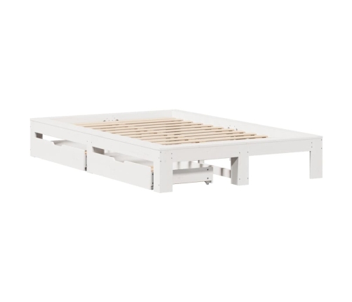 Estructura de cama sin colchón madera de pino blanco 135x190 cm