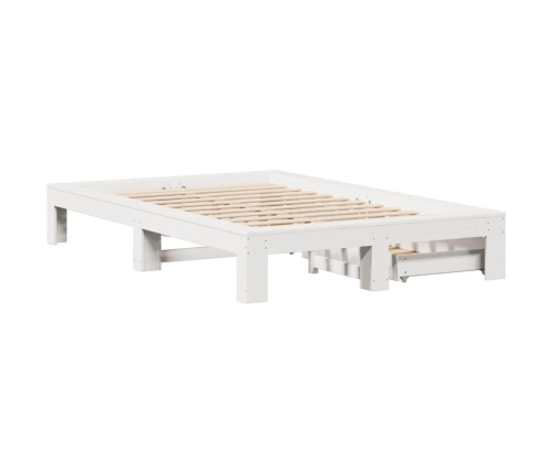 Estructura de cama sin colchón madera de pino blanco 135x190 cm