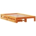 Estructura de cama sin colchón madera maciza marrón 135x190 cm