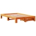 Estructura de cama sin colchón madera maciza marrón 135x190 cm