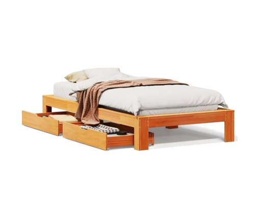 Estructura de cama sin colchón madera maciza marrón 90x190 cm