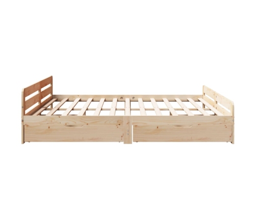 Estructura de cama sin colchón madera maciza de pino 200x200 cm