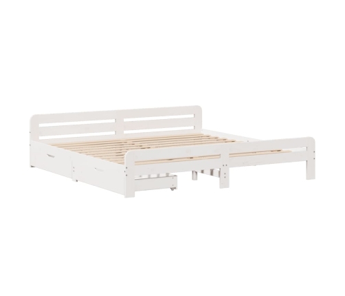 Estructura de cama sin colchón madera maciza blanca 200x200 cm