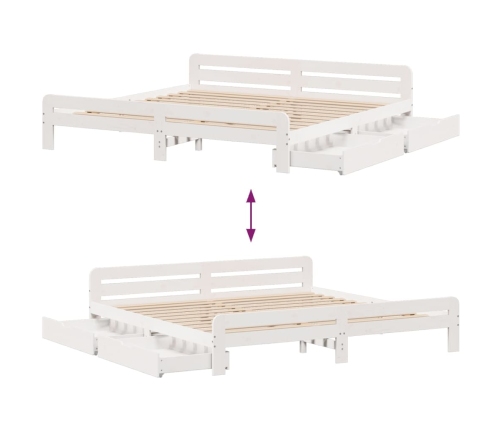 Estructura de cama sin colchón madera maciza blanca 200x200 cm