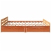 Cama sin colchón madera maciza de pino marrón cera 200x200 cm