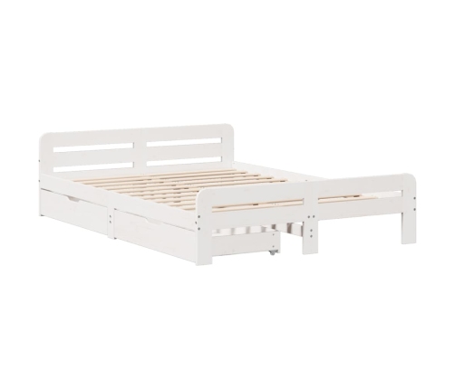 Estructura de cama sin colchón madera de pino blanca 150x200 cm