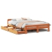Cama sin colchón madera maciza pino marrón cera 150x200 cm