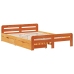 Cama sin colchón madera maciza pino marrón cera 150x200 cm