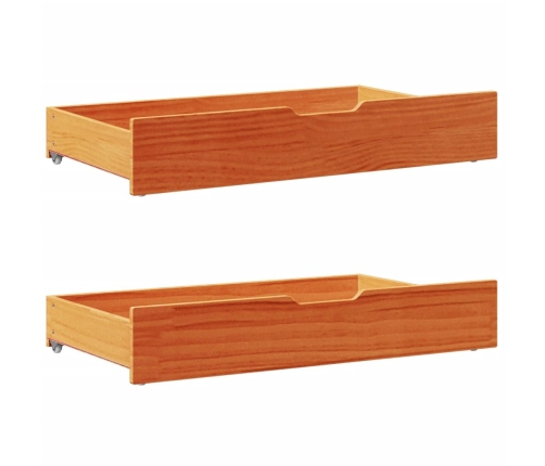 Cama sin colchón madera maciza pino marrón cera 150x200 cm