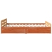 Cama sin colchón madera maciza pino marrón cera 150x200 cm