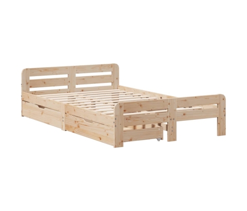Estructura de cama sin colchón madera de pino maciza 120x200 cm