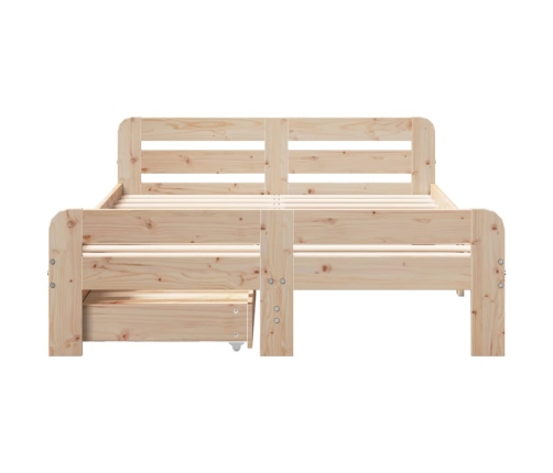 Estructura de cama sin colchón madera de pino maciza 120x200 cm
