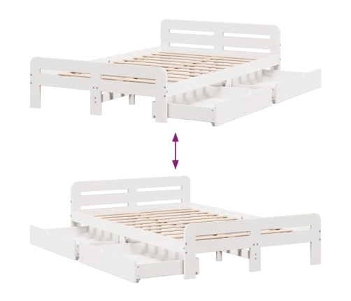 Estructura de cama sin colchón madera de pino blanca 120x200 cm