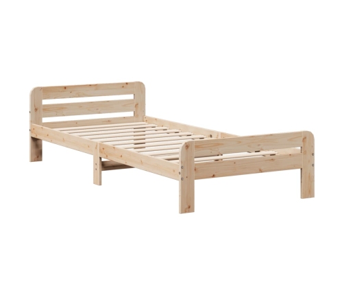 Estructura de cama sin colchón madera maciza de pino 100x200 cm