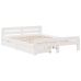 Estructura de cama sin colchón madera de pino blanca 140x190 cm