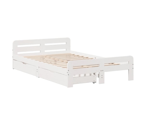 Estructura de cama sin colchón madera de pino blanco 135x190 cm