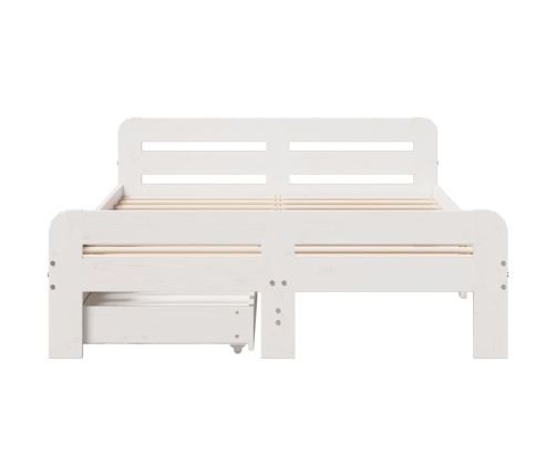 Estructura de cama sin colchón madera de pino blanco 135x190 cm