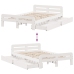 Estructura de cama sin colchón madera de pino blanco 135x190 cm