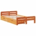 Estructura de cama sin colchón madera maciza marrón 135x190 cm