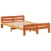 Estructura de cama sin colchón madera maciza marrón 135x190 cm