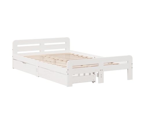 Estructura de cama sin colchón madera maciza blanca 120x190 cm