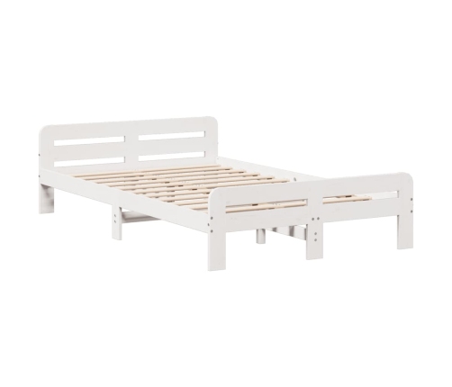 Estructura de cama sin colchón madera maciza blanca 120x190 cm