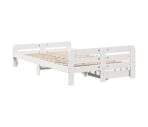 Estructura de cama sin colchón madera maciza blanca 120x190 cm