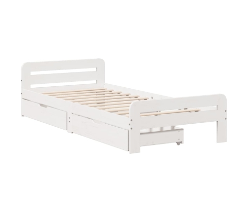 Estructura de cama sin colchón madera maciza blanca 90x190 cm