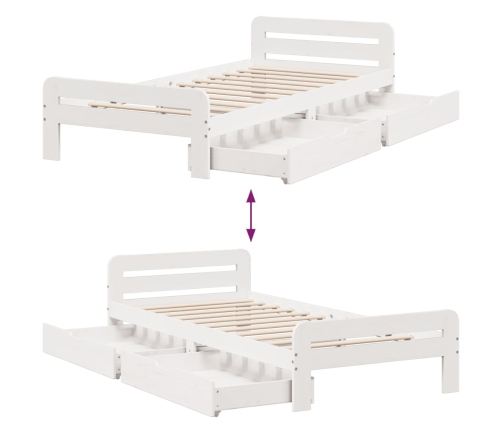 Estructura de cama sin colchón madera maciza blanca 90x190 cm