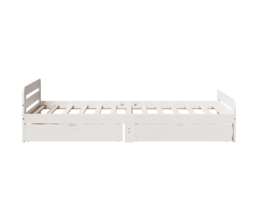 Estructura de cama sin colchón madera maciza blanca 75x190 cm