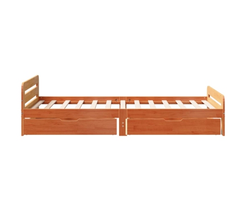 Estructura de cama sin colchón madera maciza marrón 75x190 cm