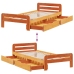 Estructura de cama sin colchón madera maciza marrón 75x190 cm