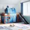 Cama alta para niños con túnel madera pino azul 80x200 cm