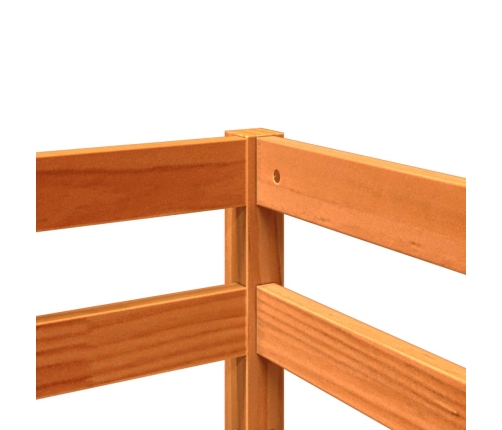 Cama alta para niños con torre madera pino rosa 90x190 cm