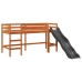 Cama alta para niños con torre madera pino rosa 90x190 cm