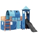 Cama alta para niños con torre madera pino azul 80x200 cm