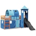 Cama alta para niños con torre madera pino azul 80x200 cm