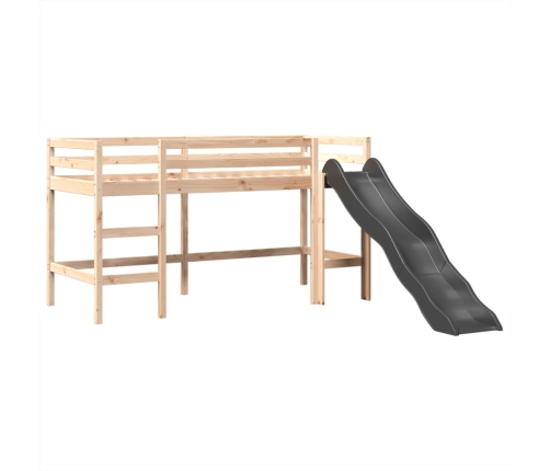 Cama alta para niños con torre madera pino rosa 90x190 cm