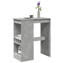 Mesa alta con estantes madera gris hormigón 90x47,5x103,5 cm