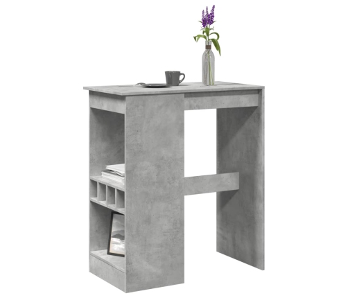 Mesa alta con estantes madera gris hormigón 90x47,5x103,5 cm