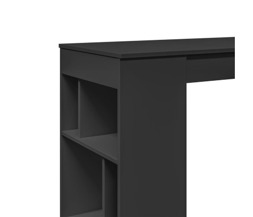 Mesa bar con estantes madera ingeniería negro 102x50x103,5 cm