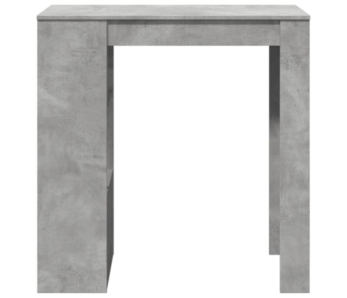 Mesa alta bar con estantes madera gris hormigón 102x50x103,5cm