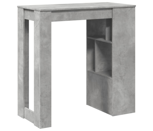 Mesa alta bar con estantes madera gris hormigón 102x50x103,5cm