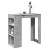 Mesa alta bar con estantes madera gris hormigón 102x50x103,5cm