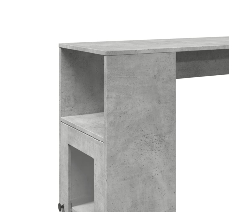 Mesa alta bar con estantes madera gris hormigón 101x40x103,5 cm