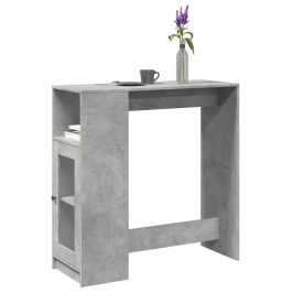 Mesa alta bar con estantes madera gris hormigón 101x40x103,5 cm