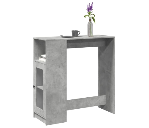 Mesa alta bar con estantes madera gris hormigón 101x40x103,5 cm